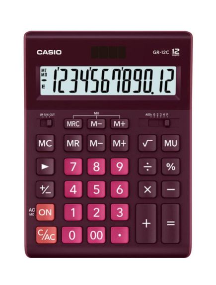 Casio Calculator/GR-12C-WR-W-EP/Wine Red