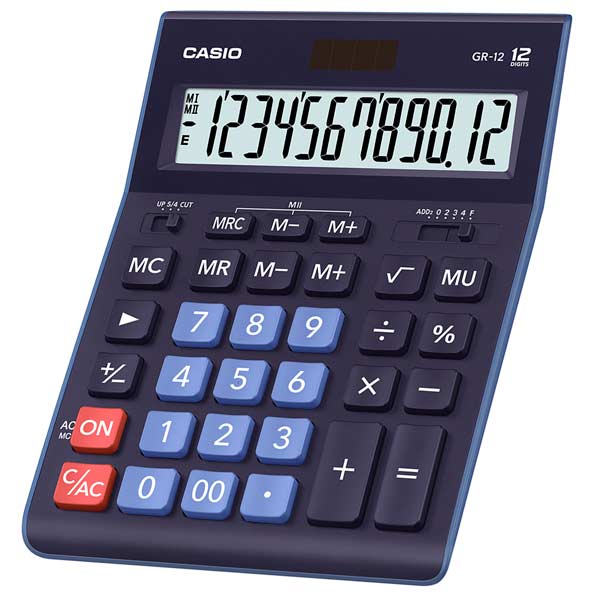 Casio Calculator/GR-12-BU-W-EP/Navy Blue